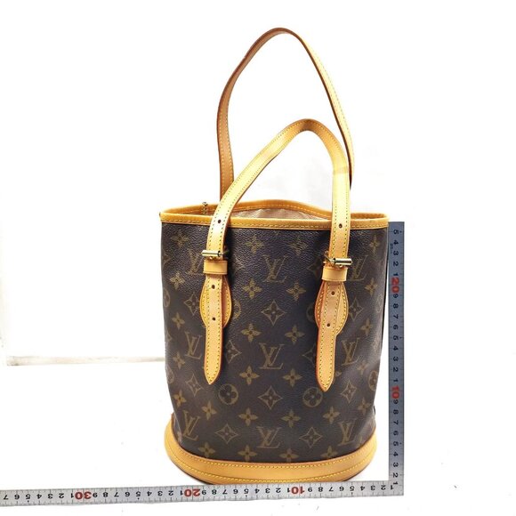 Authentic Louis Vuitton Bucket PM Brown Monogram Tote Bag mn591-120825 - Picture 2 of 16